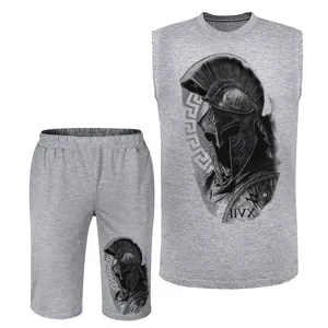 ست تاپ و شلوارک مردانه مدل کلاه خود A505 رنگ طوسی