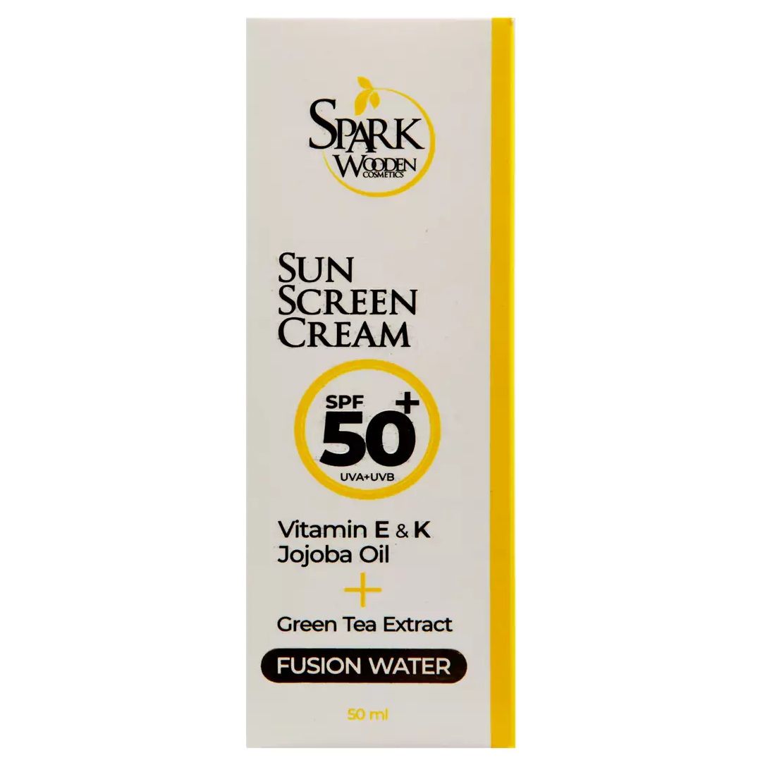 کرم ضد آفتاب بی رنگ اسپارک وودن مدل SPF50 مناسب انوع پوست حجم 50 میلی لیتر -  - 3
