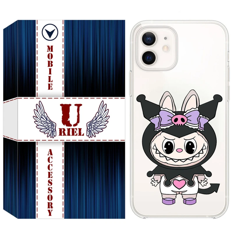 کاور یوریل قاب مدل Clear کد 137 طرح لبوبو Labubu مناسب برای گوشی موبایل اپل iPhone 12