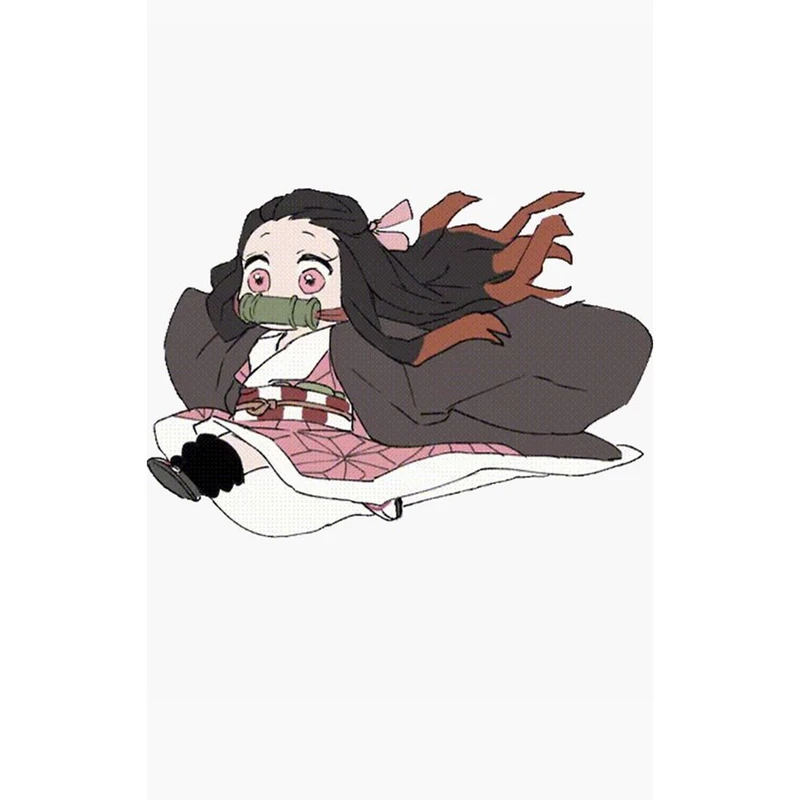 استیکر لپ تاپ و موبایل مدل انیمه طرح شیطان کش نزوکو کامادو demon slayer nezuko kamado کد 225