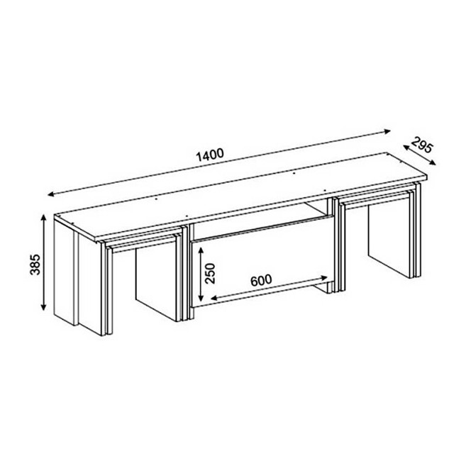 میز تلویزیون مدل DLF34L به همراه میز عسلی