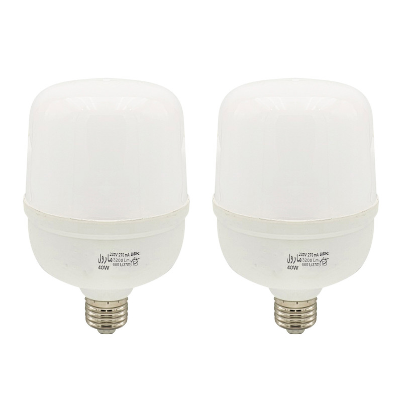لامپ ال ای دی 40 وات مارول مدل استوانه ای پایه E27 بسته دو عددی