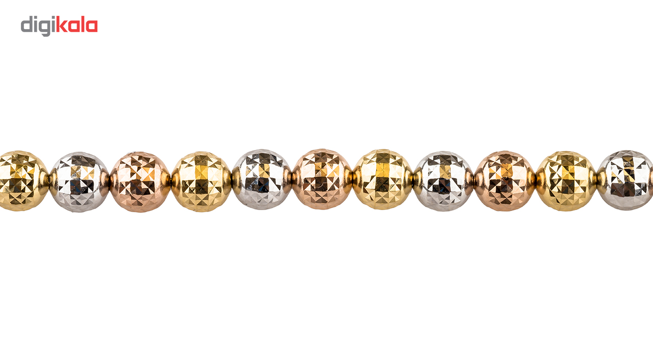 دستبند گویی طلا 18 عیار  گالری طلا باران مدل گوی سه رنگ