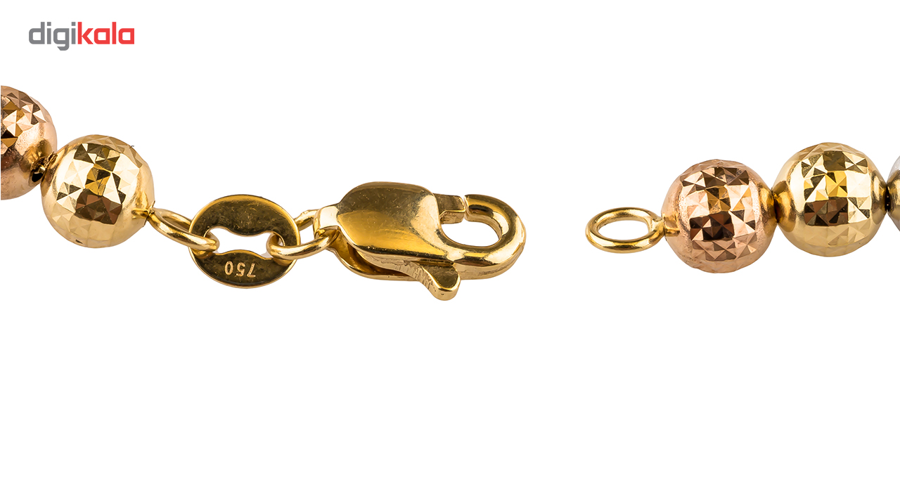 دستبند گویی طلا 18 عیار  گالری طلا باران مدل گوی سه رنگ