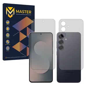Master Resistant model transparent screen protector suitable for Samsung Galaxy S25 FE Mobile phone along with the back protector