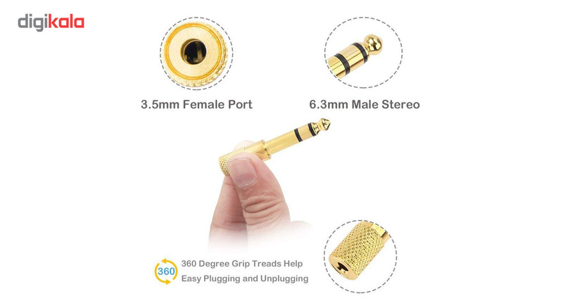 مبدل جک 3.5 به 6.3 میلی متری استریو