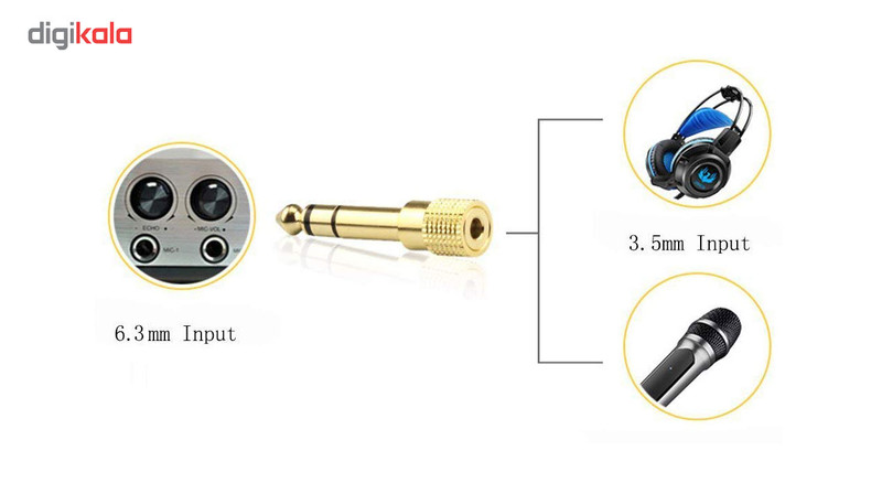 مبدل جک 3.5 به 6.3 میلی متری استریو