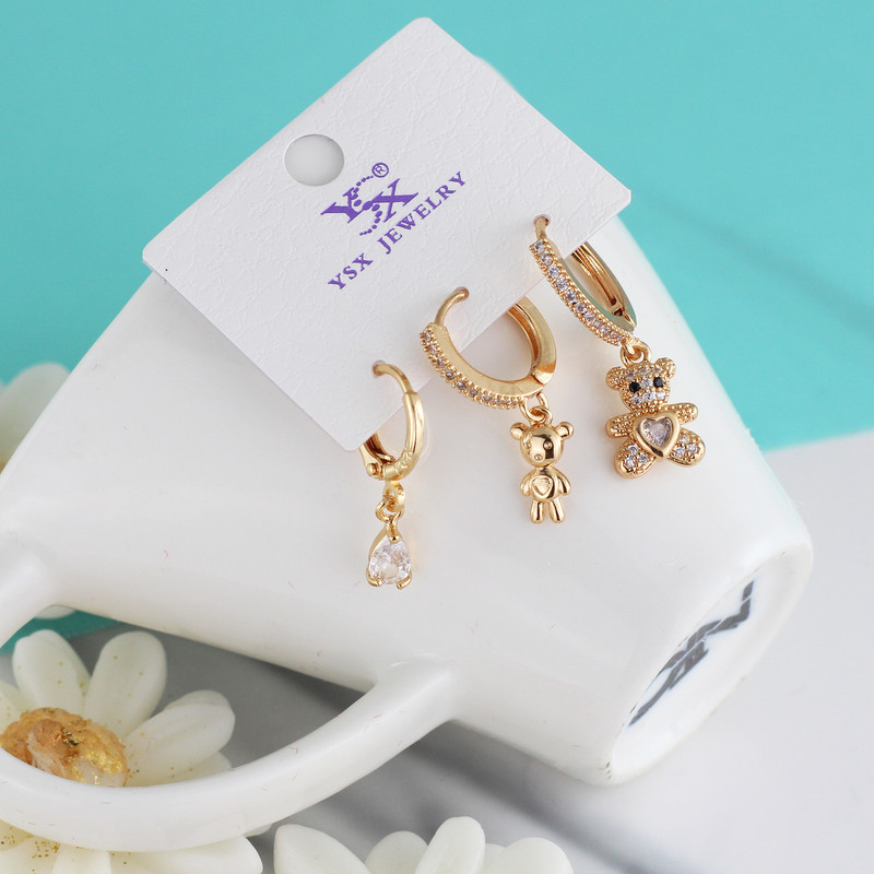 گوشواره زنانه وای اس ایکس مدل تدی کد J669 بسته سه عددی گوشواره زنانه وای اس ایکس مدل تدی کد J669 بسته سه عددی