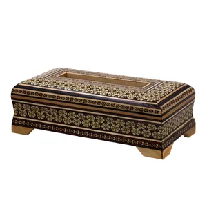 جعبه دستمال کاغذی خاتم کاری رستا طرح 17-12-101