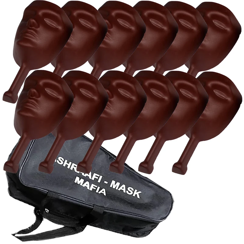عکس شماره 12 : ماسک ایفای نقش اشرافی مدل مافیا بسته 12 عددی به همراه کیف