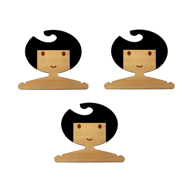 چوب لباسی کودک مدل مو صاف بسته 3 عددی چوب لباسی کودک مدل مو صاف بسته 3 عددی