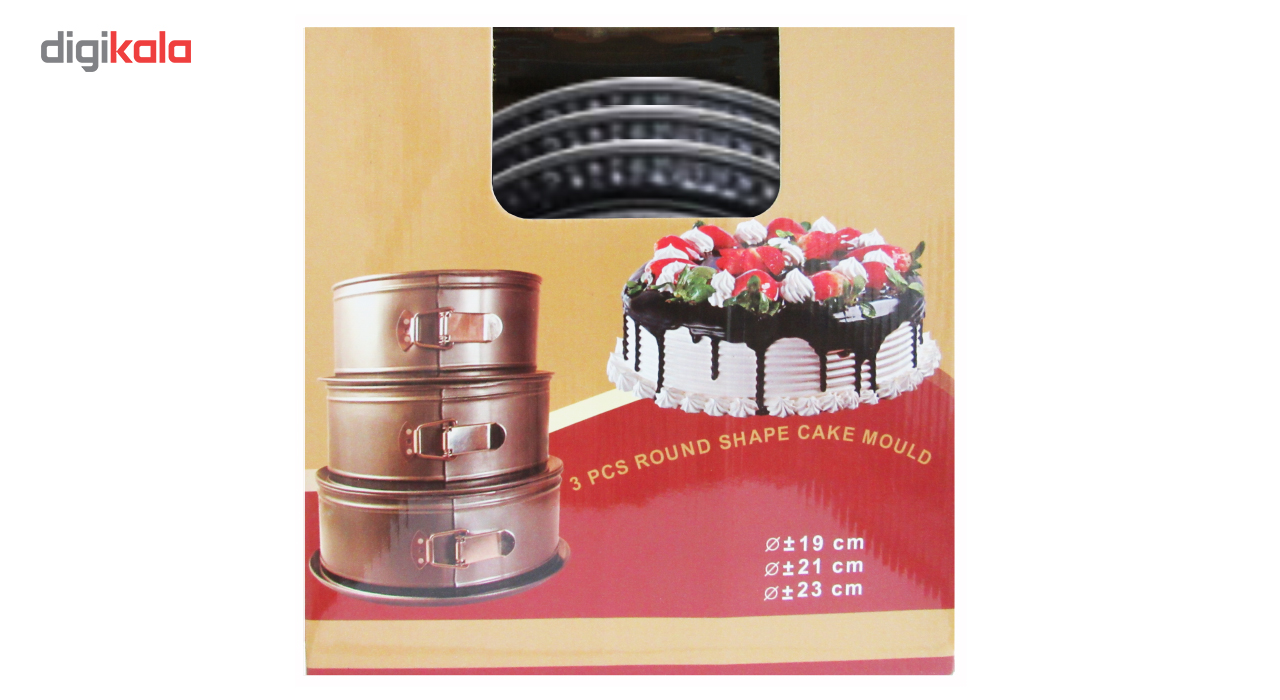 قالب کیک کمربندی ورق ضخیم مدل Round Deep Cake  مجموعه 3 عددی به همراه جا کلیدی طرح برج ایفل هدیه