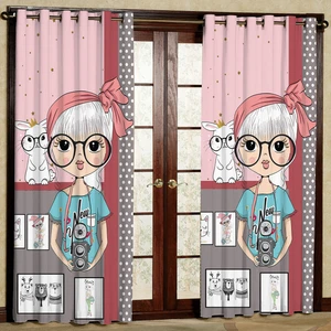 پرده مدل دختر عکاس مخمل پانچی کد 1114 سایز 140x280 سانتی متر