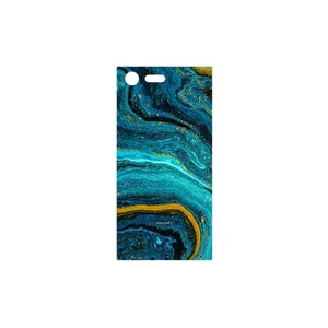 MAHOOT Turquoise marblewith golden streaks Cover Sticker for Sony Xperia X Compact