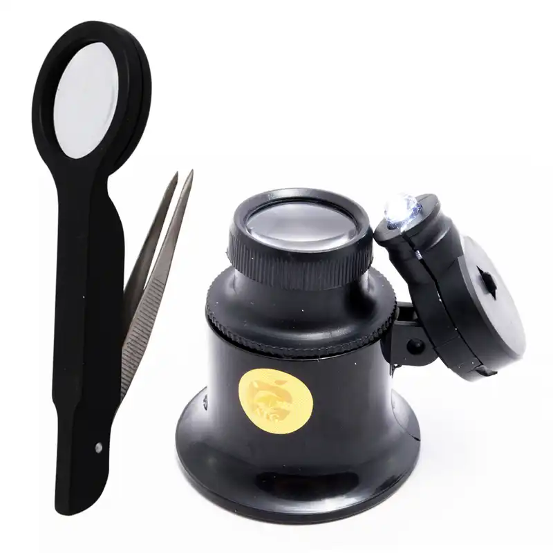 ذره بین چراغدار ساعت سازی مدل MG13 به همراه یک عدد ذره بین پنسی