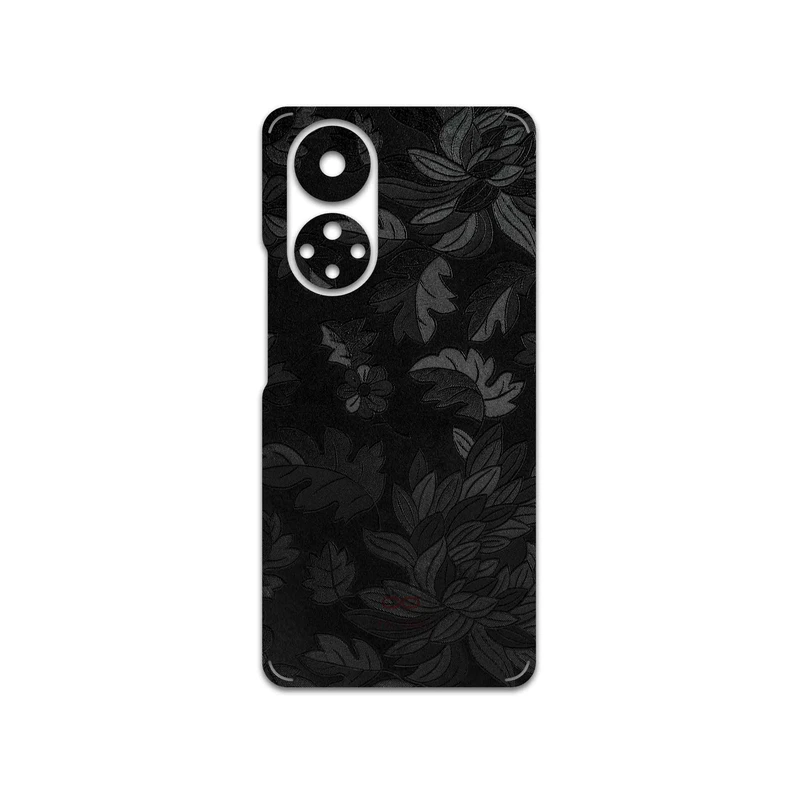 برچسب پوششی ماهوت مدل Black-Wildflower مناسب برای گوشی موبایل آنر 50