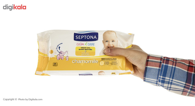 دستمال مرطوب سپتونا مدل Antibacterial سری عصاره بابونه بسته 64 عددی دستمال مرطوب سپتونا مدل Antibacterial سری عصاره بابونه بسته 64 عددی