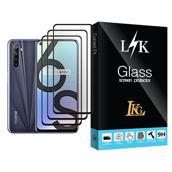 محافظ صفحه نمایش ال کا جی مدل LK Glass MIX003 مناسب برای گوشی موبایل ریلمی 6S بسته سه عددی
