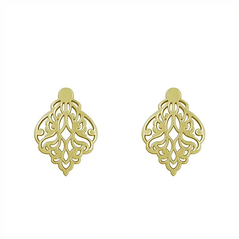 گوشواره طلا 18 عیار زنانه مدوپد مدل اسلیمی کد GA1-15310