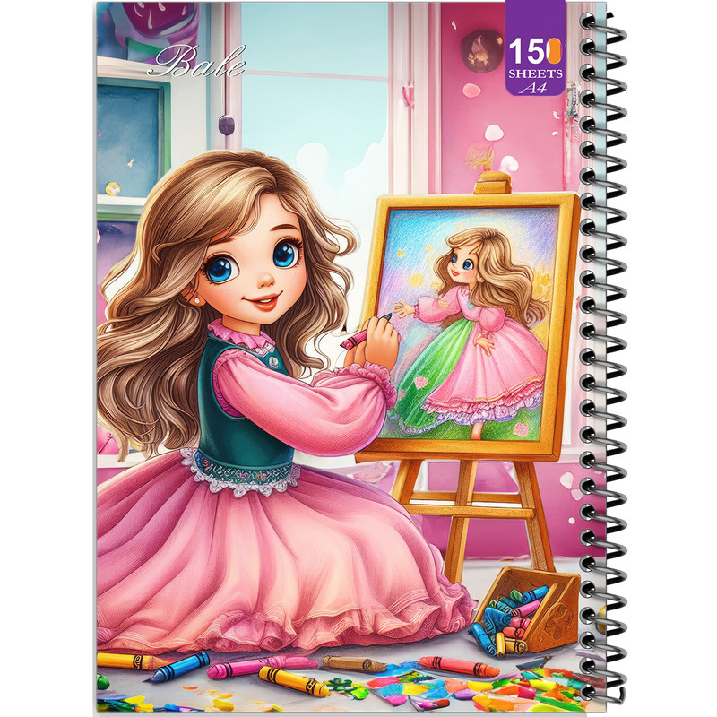 دفتر نقاشی 150 برگ انتشارات بله مدل رحلی طرح فانتزی دختر طراح کد A4-P105