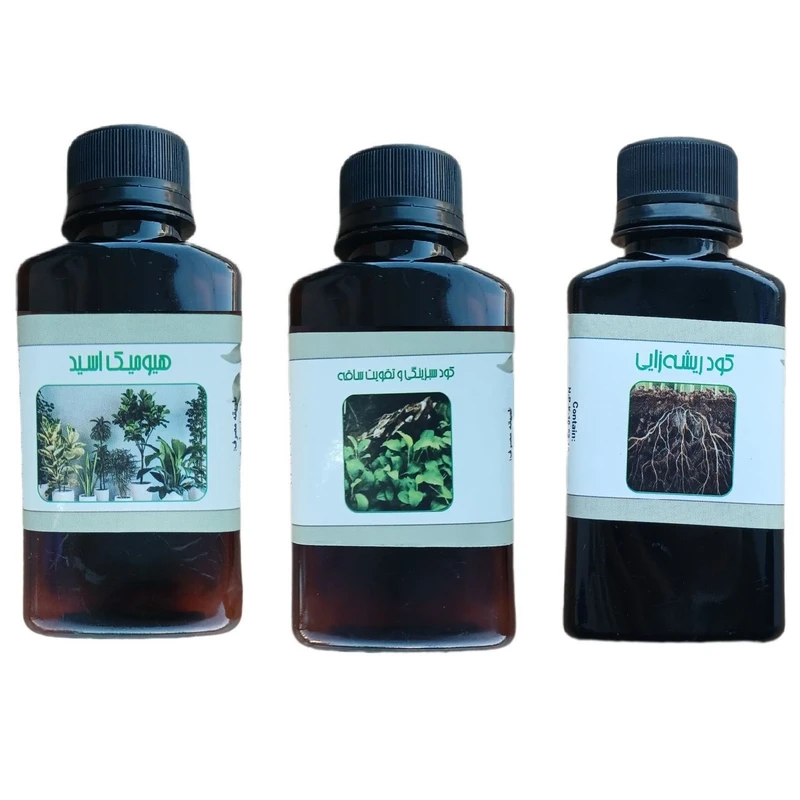 کود مایع هیومیک اسید و کود ریشه زایی و کود سبزینگی و تقویت ساقه مدل life drop حجم 110 میلی لیتر بسته 3 عددی