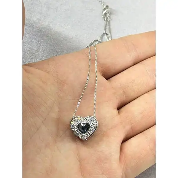 گردنبند زنانه سواروسکی مدل قلب دو رو کد 34112