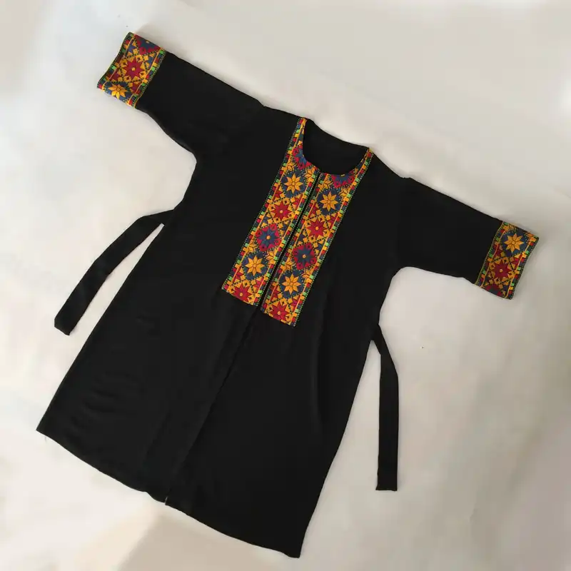 مانتو زنانه مدل نخی ابر و بادی نپالی سنتی کد tm-2704 رنگ مشکی