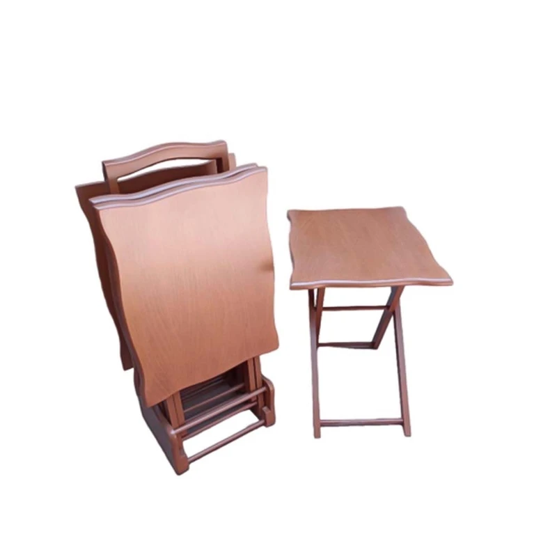 میز عسلی مستطیل با پایه MDF و صفحه MDF مدل تاشو کد B100 مجموعه 4 عددی