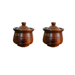 قندان سفالی طرح چوب مجموعه 2 عددی