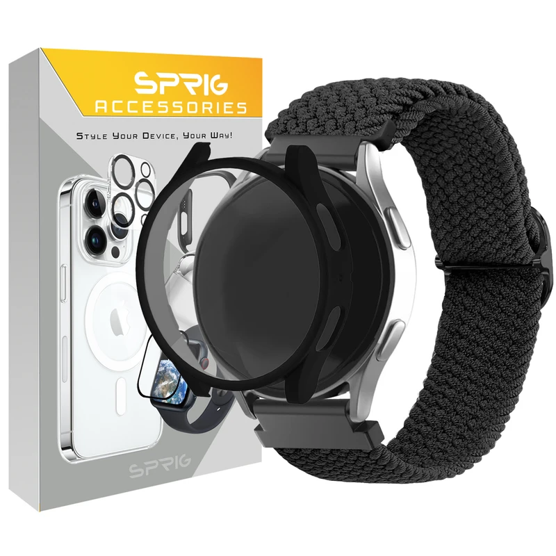 بند اسپریگ مدل Solo Braid Guard مناسب برای ساعت هوشمند سامسونگ Galaxy Watch 4 40mm / Watch 5 40mm به همراه کاور