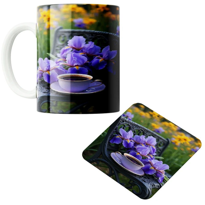 ماگ پاد آفرین مدل فنجان قهوه کد 01 به همراه زیر لیوانی