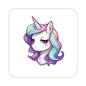 زیر لیوانی کاکتی طرح اسب تک شاخ و یونیکورن مدل mp29791