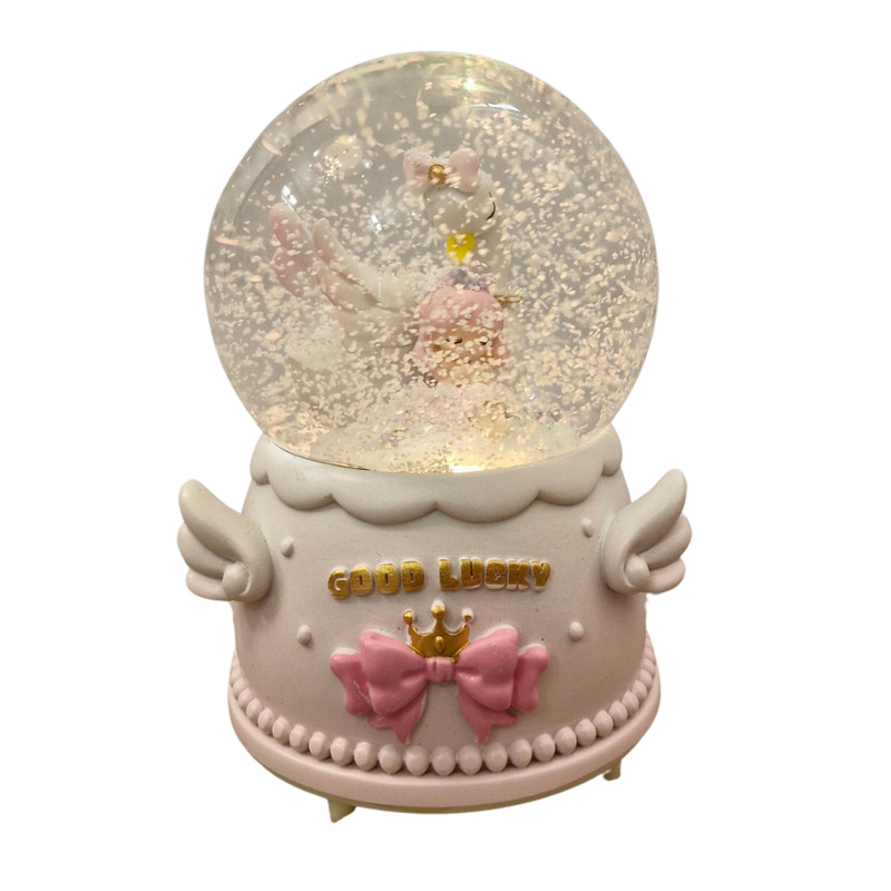 گوی موزیکال مدل پمپی قو و دختر طرح Lucky کد A02