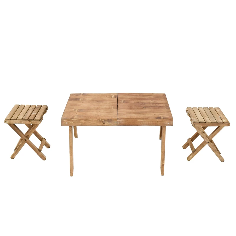 میز و صندلی سفری تاشو دونفره دکومِرآت مدل نیتا مجموعه 3 عددی