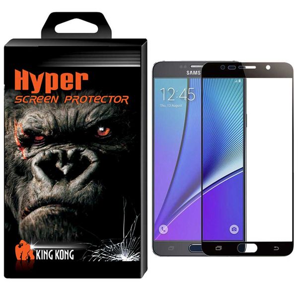 محافظ صفحه نمایش شیشه ای کینگ کونگ مدل Hyper Fullcover مناسب برای سامسونگ گلکسی Note 5 محافظ صفحه نمایش شیشه ای کینگ کونگ مدل Hyper Fullcover مناسب برای سامسونگ گلکسی Note 5