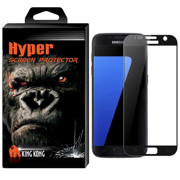 محافظ صفحه نمایش شیشه ای دور چسب کینگ کونگ مدل Hyper Fullcover مناسب برای سامسونگ گلکسی S7 محافظ صفحه نمایش شیشه ای دور چسب کینگ کونگ مدل Hyper Fullcover مناسب برای سامسونگ گلکسی S7