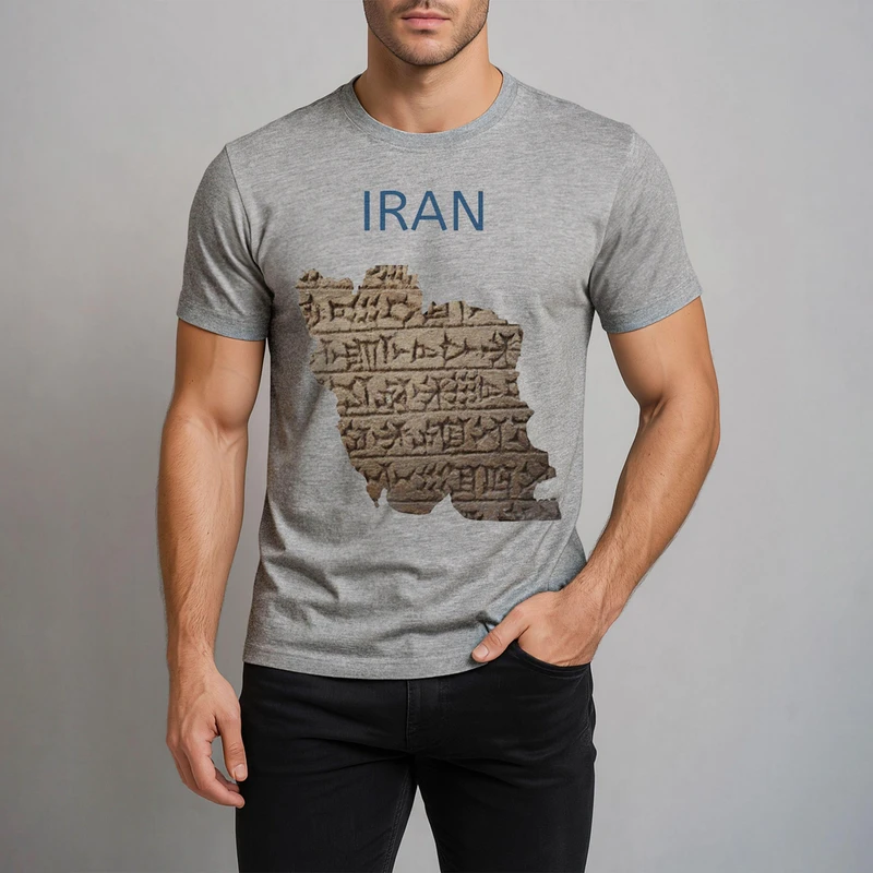 تی‌شرت آستین کوتاه مردانه مدل ایران کد V329