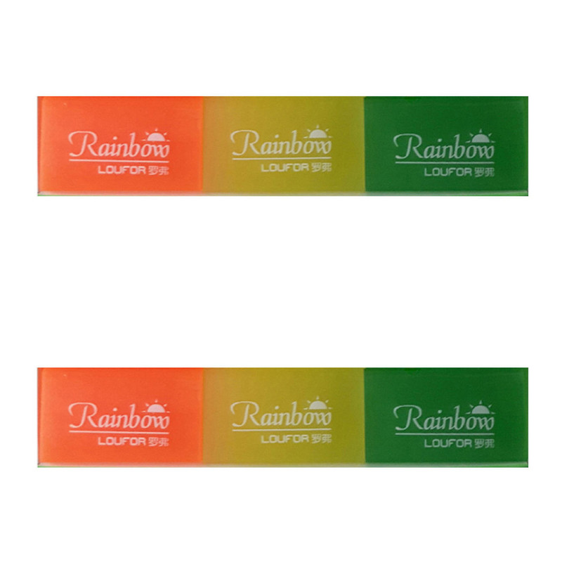 پاک کن رینبو مدل plastic erazer بسته 6 عددی