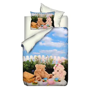 سرویس کاور لحاف نوزادی 4 تکه 3D وارول طرح Bear