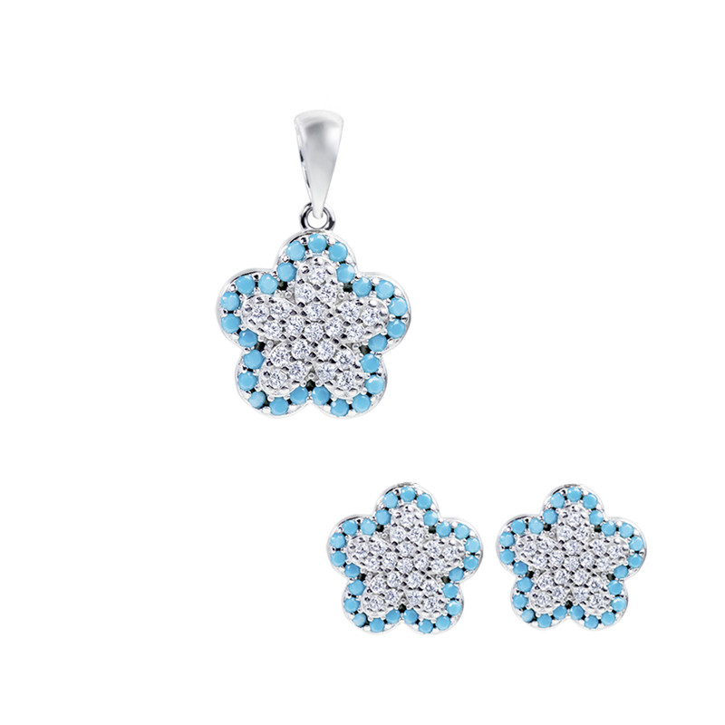 نیم ست نقره زنانه اقلیمه مدل NN398 نیم ست نقره زنانه اقلیمه مدل NN398