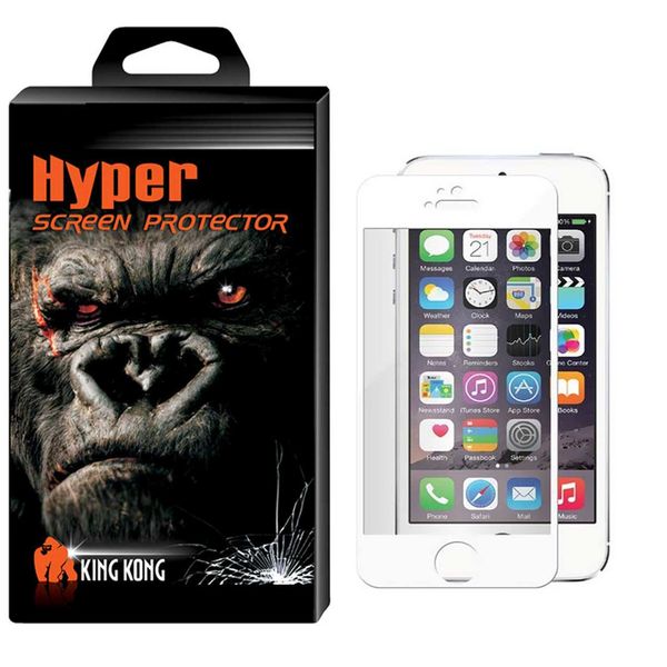 محافظ صفحه نمایش شیشه ای کینگ کونگ مدل Hyper Fullcover مناسب برای گوشی اپل آیفون 5/SE محافظ صفحه نمایش شیشه ای کینگ کونگ مدل Hyper Fullcover مناسب برای گوشی اپل آیفون 5/SE