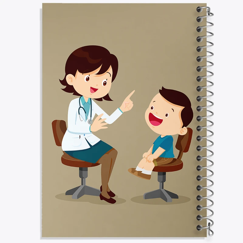 دفتر مشق 100 برگ خندالو طرح پزشک و پرستار کودکانه کد 36495