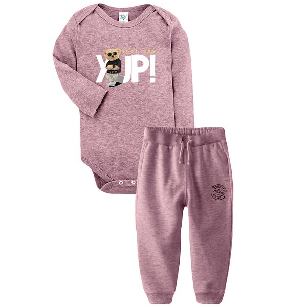 ست بادی آستین بلند و شلوار راحتی نوزادی نیل کوک مدل Salami Yup