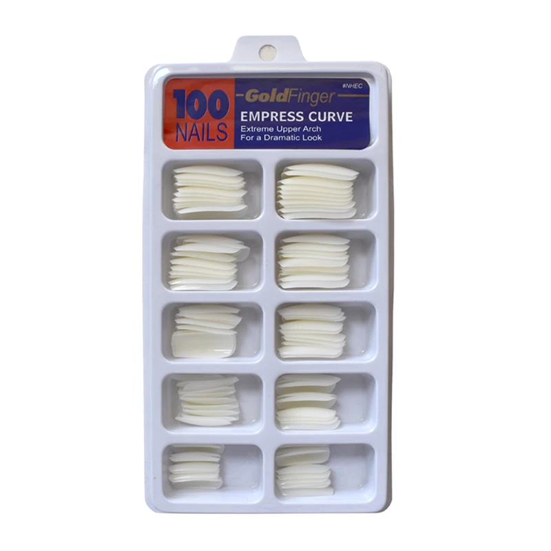 ناخن مصنوعی گلد فینگر مدل سر تخت بسته 100 عددی