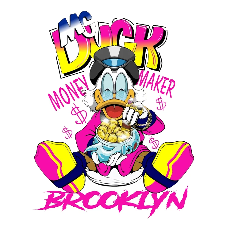 استیکر پارچه و لباس پاد آفرین مدل کارتونی اردک  کد 359