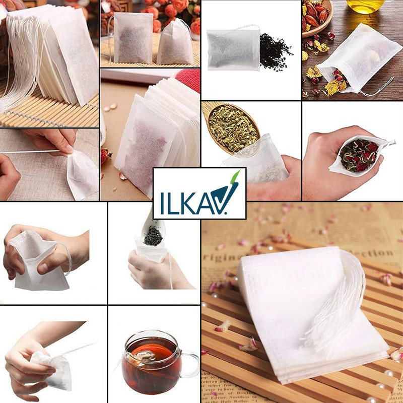 فیلتر چای ایلکا مدل کاغدی نخ دار بسته 60 عددی