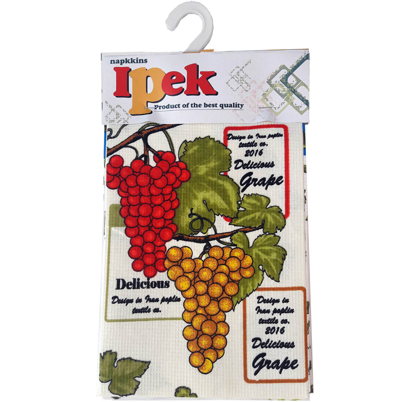 دستمال آشپزخانه ایپک طرح Grapes بسته 3 عددی