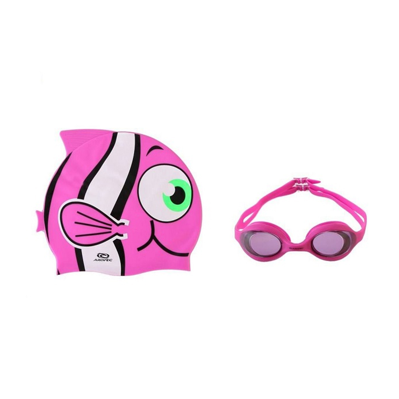 ست عینک و کلاه شنا بچگانه آروپک مدل  Swim Combo Set Pink سایز 2