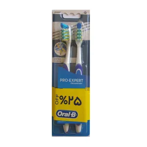 مسواک اورال-بی سری Pro Expert Crossaction مدل Extera clean  با برس متوسط - بسته 2 عددی