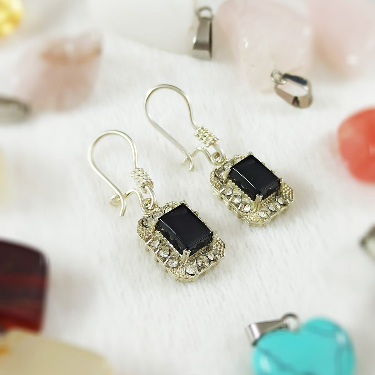 گوشواره نقره زنانه سلین کالا مدل عقیق ce-g-aghigh - - 2